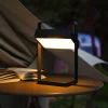 Saulio LED tafellamp op zonne-energie, zwart, IP44, aluminium, USB,