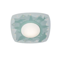 Scandi forest LED plafondlamp, 58 cm, groen, MDF hout