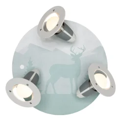 Scandi forest plafondlamp, mintgroen, Ø 29 cm, 3-lamps, E14