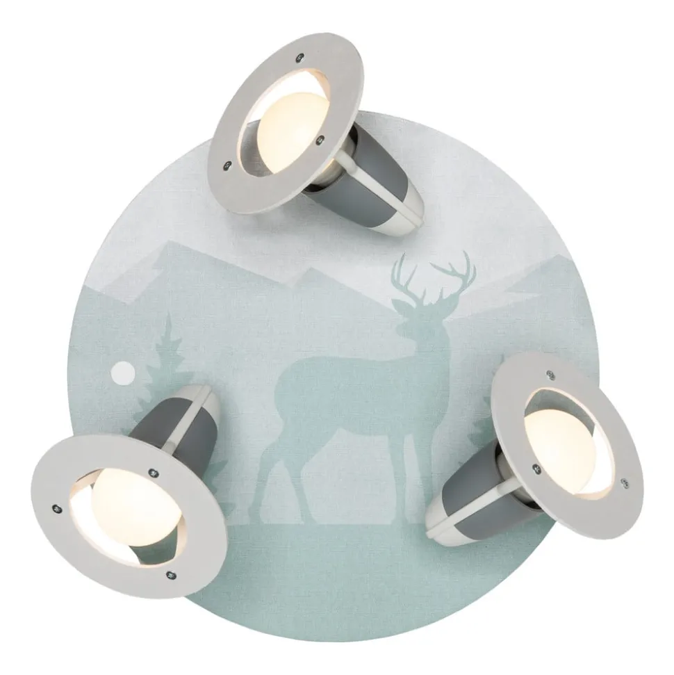 Scandi forest plafondlamp, mintgroen, Ø 29 cm, 3-lamps, E14