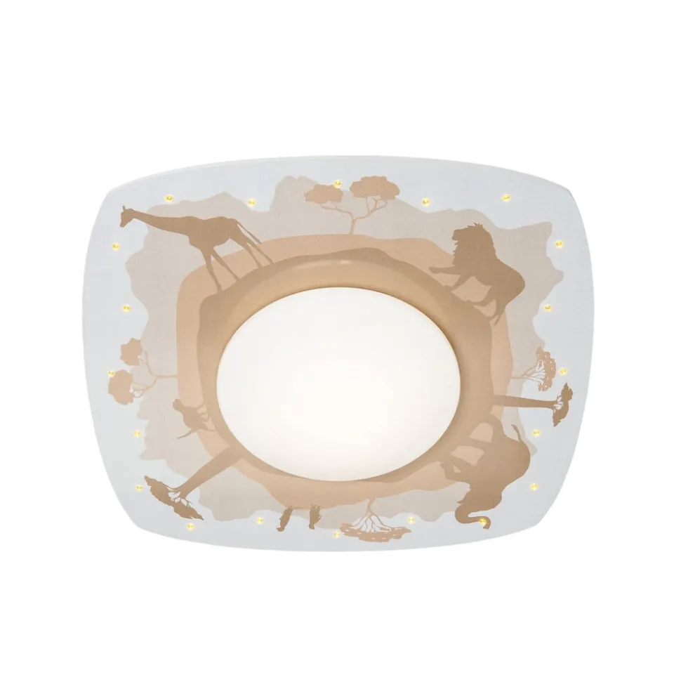 Scandi Savanne plafondlamp, oranje, 58 cm, hout