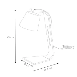 Scandinavische witte tafellamp met stoffen kap