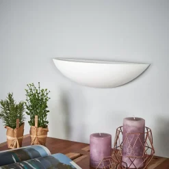 Schaalvormige gipsen wandlamp Guilia