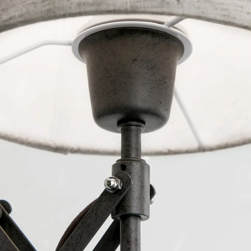 Schaarlamp Factory met linnen kap