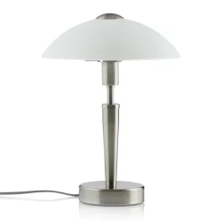 Schemerlamp Solo 1, nikkel, wit