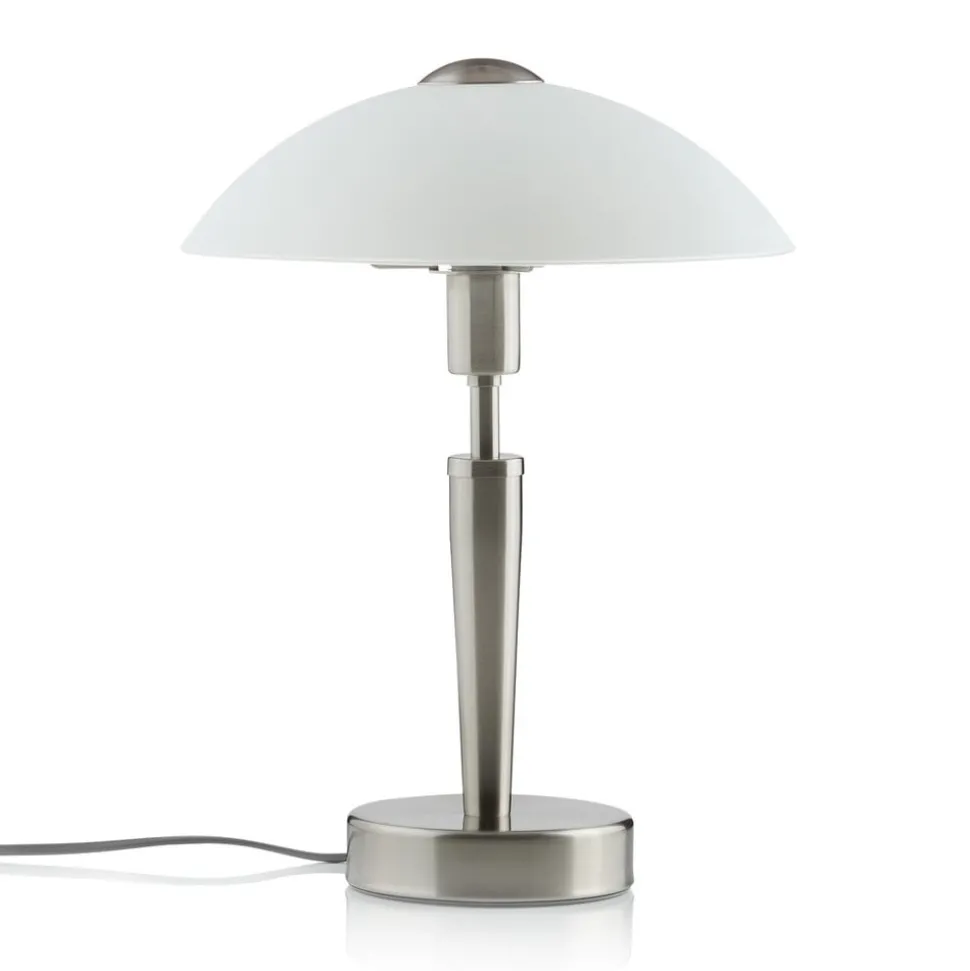 Schemerlamp Solo 1, nikkel, wit