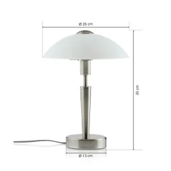 Schemerlamp Solo 1, nikkel, wit