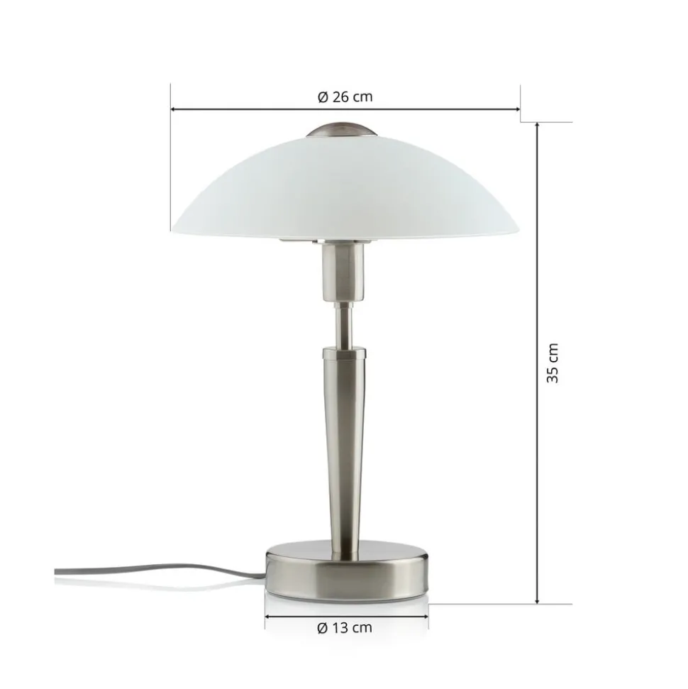 Schemerlamp Solo 1, nikkel, wit