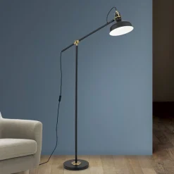 Schiller vloerlamp, zwart, metaal, 153 cm, verstelbaar