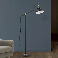 Schiller vloerlamp, zwart, metaal, 153 cm, verstelbaar