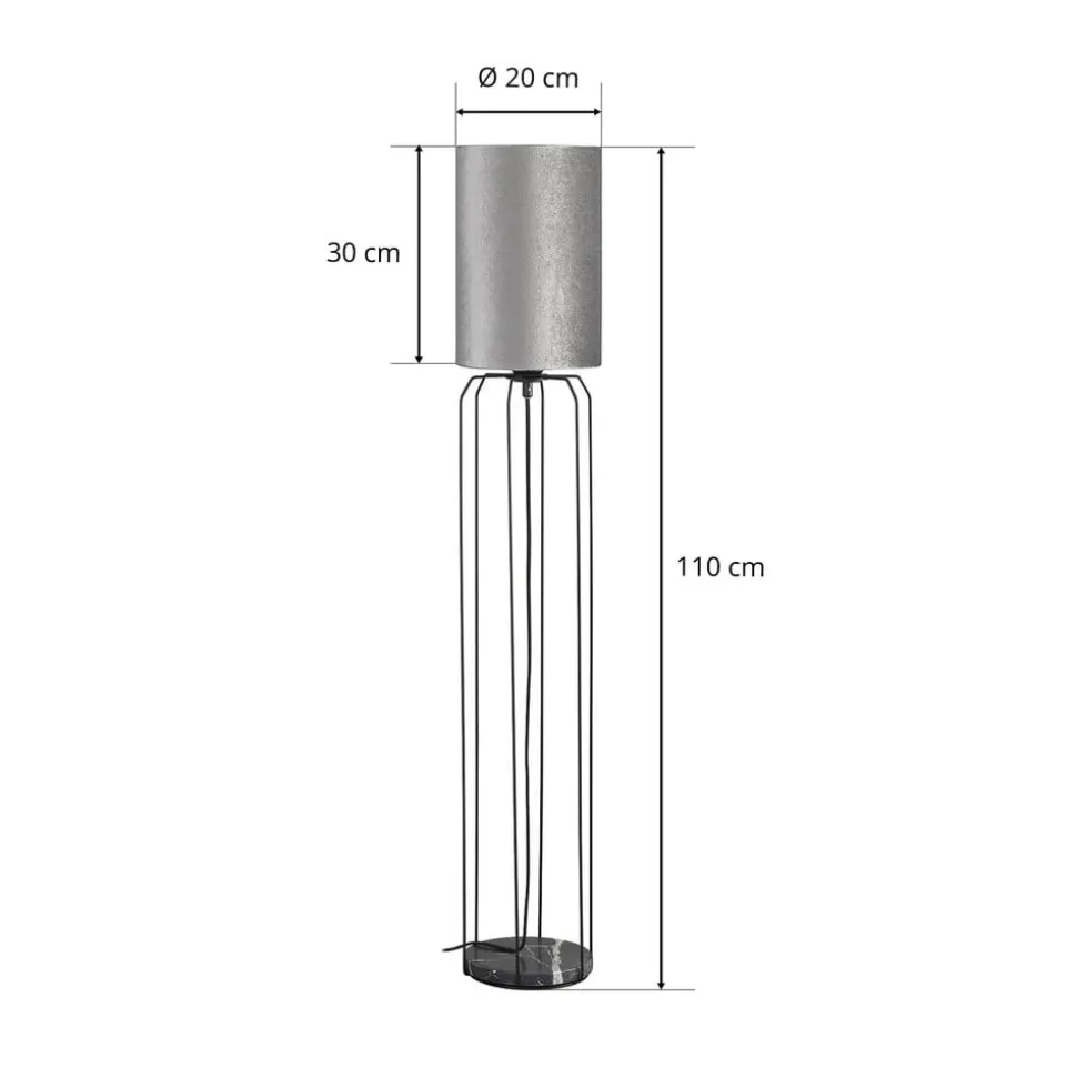 Schöner Wohnen Grace vloerlamp zilver