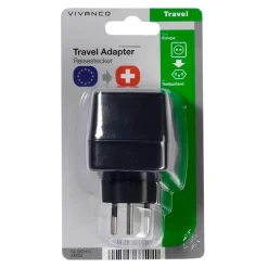 Schuko reisstekker voor Die in zwart