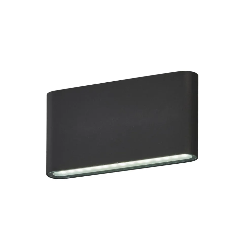 Scone LED buitenwandlamp, zwart, breedte 17,5 cm, 2-lamps.