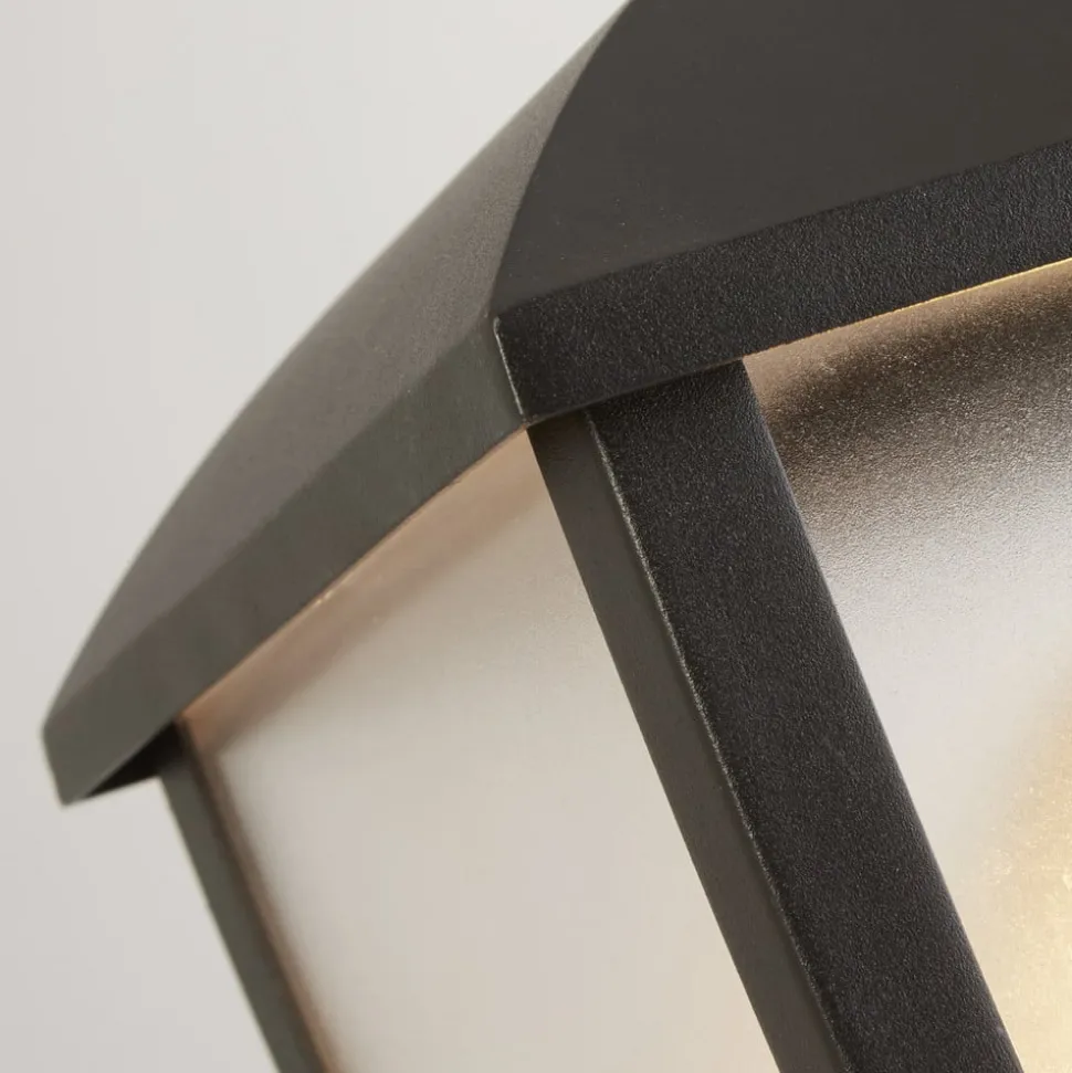 Seattle sokkellamp, IP44, zwart, hoogte 45 cm, metaal