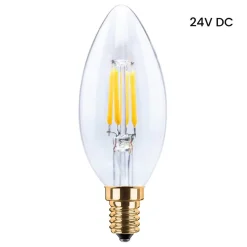 Segula kaarslamp 24V DC E14 3W 922 Filament dimbaar