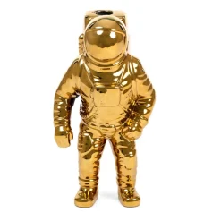 SELETTI Cosmic Diner Starman vaas, goud. H 28 cm, porselein
