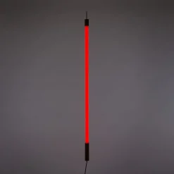 SELETTI LED lamp Linea, rood, houten details, universeel