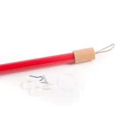 SELETTI LED lamp Linea, rood, houten details, universeel