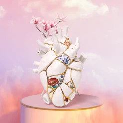 SELETTI Love in Bloom Kintsugi vaas, kleurrijk, porselein, goud