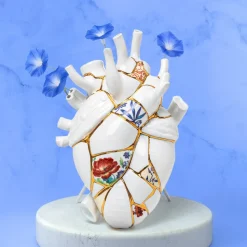 SELETTI Love in Bloom Kintsugi vaas, kleurrijk, porselein, goud