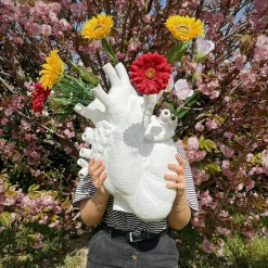 SELETTI Love in Bloom Reuzenvaas, wit, h 60 cm, glasvezel