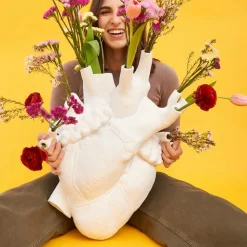 SELETTI Love in Bloom Reuzenvaas, wit, h 60 cm, glasvezel