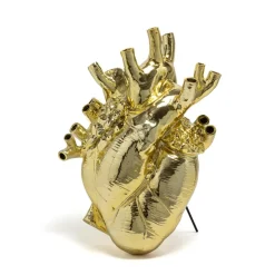 SELETTI Love in Bloom Reuzenvaas, goud, h 60 cm, glasvezel