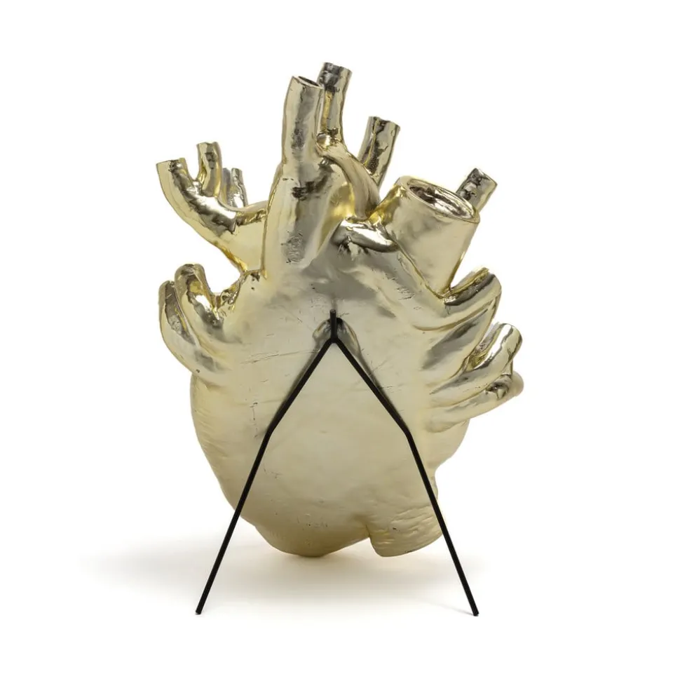 SELETTI Love in Bloom Reuzenvaas, goud, h 60 cm, glasvezel