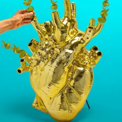 SELETTI Love in Bloom Reuzenvaas, goud, h 60 cm, glasvezel