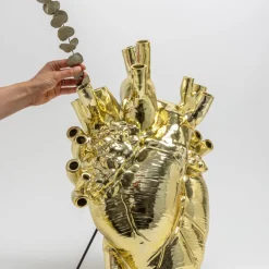 SELETTI Love in Bloom Reuzenvaas, goud, h 60 cm, glasvezel