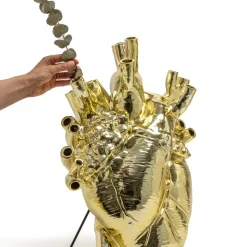 SELETTI Love in Bloom Reuzenvaas, goud, h 60 cm, glasvezel