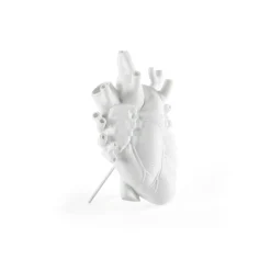 SELETTI Love in Bloom vaas, wit, hartvormig, porselein