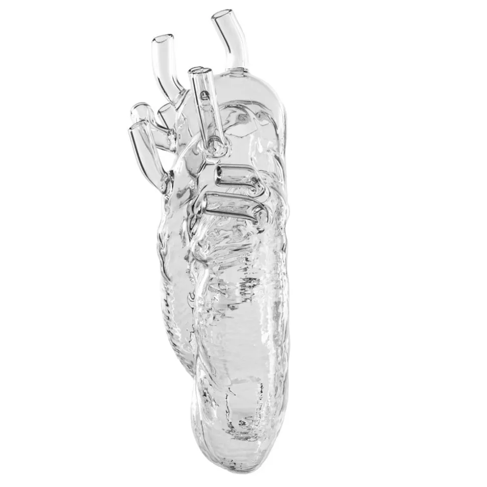 SELETTI Love in Bloom vaas, helder, hoogte 24 cm, hartvormig, glas