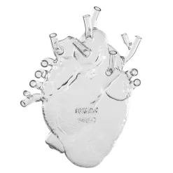 SELETTI Love in Bloom vaas, helder, hoogte 24 cm, hartvormig, glas