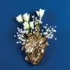 SELETTI Love in Bloom vaas, goudkleurig, hartvormig, porselein