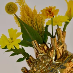 SELETTI Love in Bloom vaas, goudkleurig, hartvormig, porselein