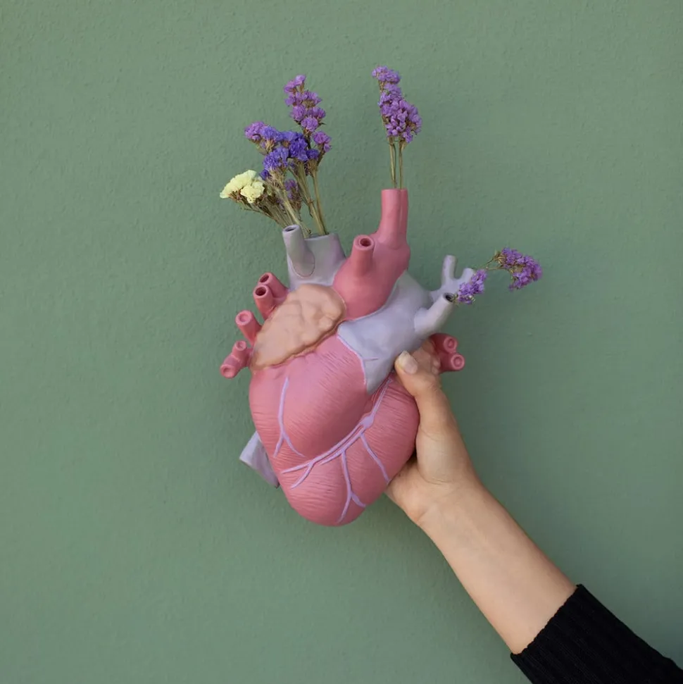 SELETTI Love in Bloom vaas, kleurrijk, hoogte 25 cm, porselein