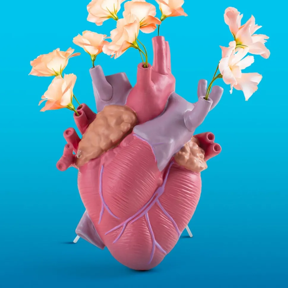 SELETTI Love in Bloom vaas, kleurrijk, hoogte 25 cm, porselein