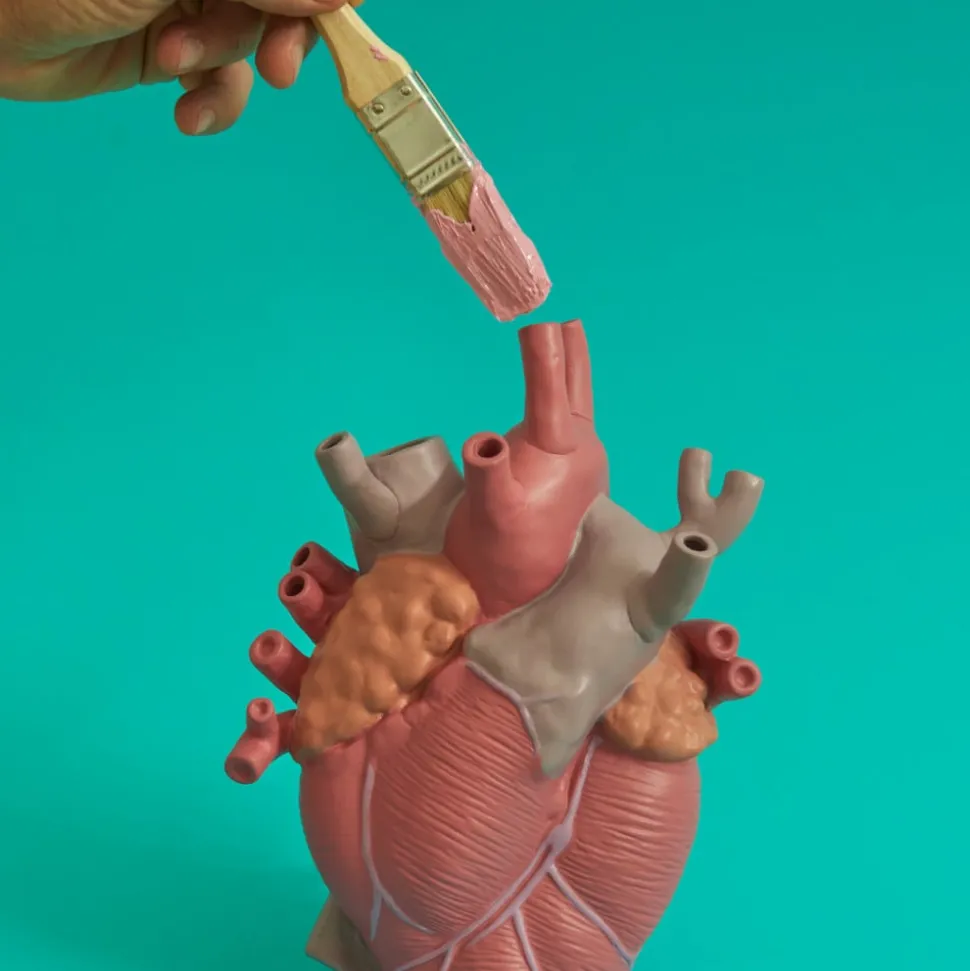 SELETTI Love in Bloom vaas, kleurrijk, hoogte 25 cm, porselein