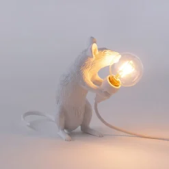 SELETTI Mouse Lamp LED decoratieve lamp USB zittend wit