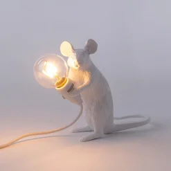 SELETTI Mouse Lamp LED decoratieve lamp USB zittend wit
