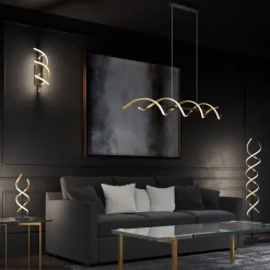 Sequence LED vloerlamp, dimbaar, CCT, messing