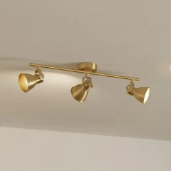 Seras plafondspot, geborsteld messing-goud, 3-lamps