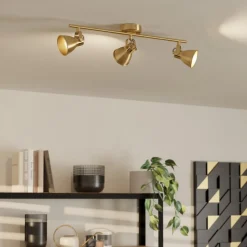 Seras plafondspot, geborsteld messing-goud, 3-lamps