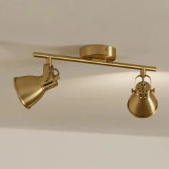 Seras plafondspot, geborsteld messing-goud, 2-lamps