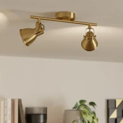 Seras plafondspot, geborsteld messing-goud, 2-lamps