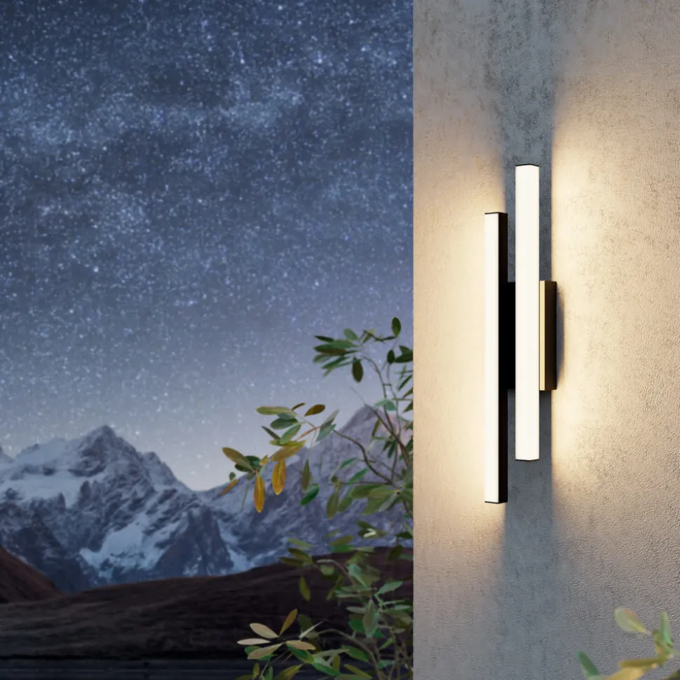 Serricella LED buitenwandlamp, zwart