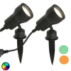 set van 2 - LED grondspies lamp Terra w. kleurfilters