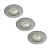 Set van 3 LED inbouwspots Nikas IP44 nikkel
