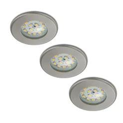 Set van 3 LED inbouwspots Nikas IP44 nikkel